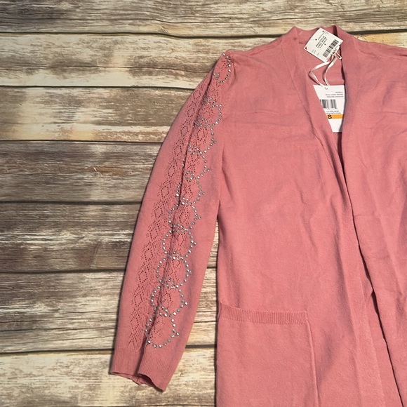 Carolyn Taylor Perlan - L/S Open Front Luxe Cardigan With Studs - Picture 4 of 8